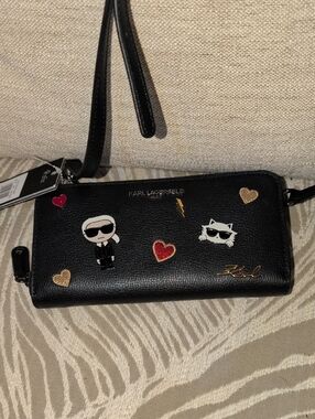 Karl Lagerfeld Paris Jacqueline  wallet and a detachable Crossbody Strap NWT